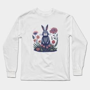 Rabbit and flowers Long Sleeve T-Shirt
